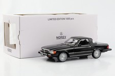 1:18 Mercedes-Benz 450SL R107 Version US Américain Gigolo 1979 Noir Norev
