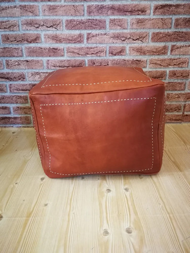 Pouf cuir marocain fait - marocain,