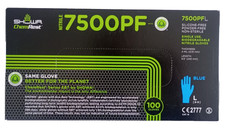 SHOWA 7500PF  100 gants jetables en nitrile poudrés sans latex Bleu Taille L