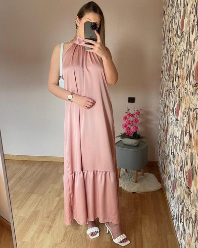 Robe longue dos couleur - nu,,