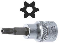 Embout à douille Resistorx T30 pour clé cliquet carré 3/8" Torx + trou central