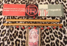 FRATELLI REGUITTI 1950s TIE /BELT FOLDING RACK~WOOD /METAL~MADE IN ITALY~NEW&BOX