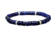 Bracelet de perles Lapis lazuli et Laiton, Sur mesure pour Homme ou Femme