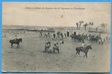 CPA : Entrée à Settat du Drapeau du 4° régiment de Tirailleurs