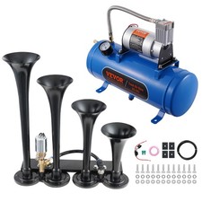 VEVOR Kit de Klaxon 4 Trompettes avec Compresseur d'Air 150 dB 6 L 120 psi Auto