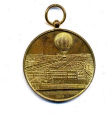 Médaille Panorama de Paris 1878 Grand Ballon Captif à Vapeur de Henry Giffard –