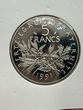 RARE 5 francs 1991 BE  frappe
