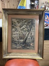 Tableau aquarelle Strasbourg signé « Tuc » « Kuc »Encadrement Germain Paris