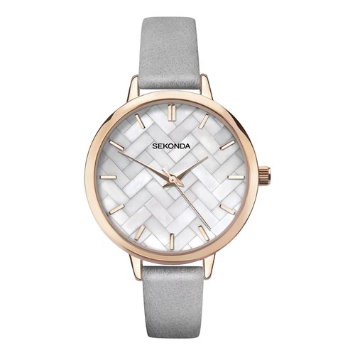 Sekonda ladies gris - ladies, cuir