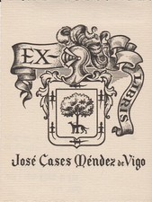  ex-libris José Cases Mendez de Vigo, 1955 (tampon d'appartenance au dos)
