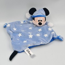 Doudou plat Mickey bleu blanc