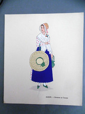 ALSACE Environs de COLMAR planche au POCHOIR / Aline KEIM costume régional 1930