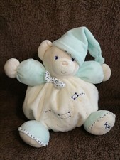 Doudou ours patapouf petite étoile turquoise blanc  Kaloo Etat neuf