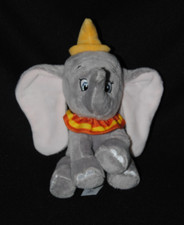 Peluche doudou éléphant Dumbo DISNEY NICOTOY col orange chapeau jaune 18 cm NEUF