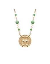 Collier medaille et perles