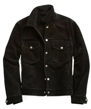 Veste camionneur en cuir daim