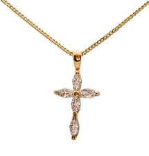 collier croix en plaqué or