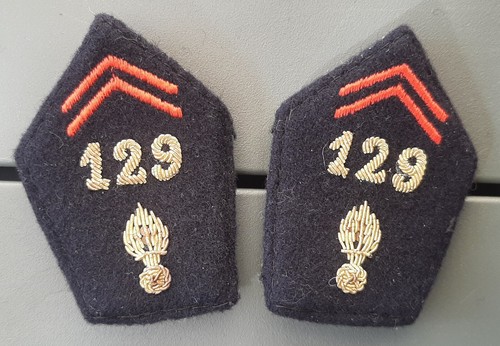 Pattes col officier - col, 129°