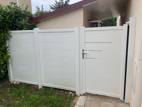 Portail alu blanc - portail,