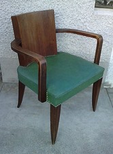 fauteuil art déco moderniste dossier placage style leleu ?