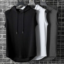 Chemise De Fitness Hauts Sans Manche Sweat À Capuche Gilet Pour Hommes Sweat- /