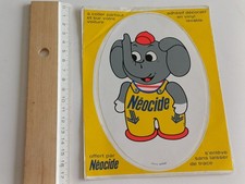 Grand autocollant sticker vintage Eléphant Néocide 17,5 x 13,5 cm