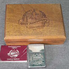 BRIQUET ZIPPO 1932-1992 60TH ANNIVERSARY SILVER PLATE 24K GOLD BOITE BOIS