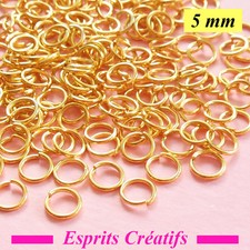 300 Anneaux de jonction ouverts Doré 5mm x 0.7mm sans Nickel