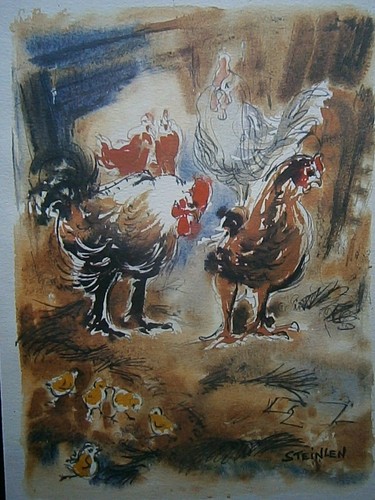 Gravure couleur steinlen - gravure,