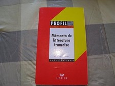 Histoire Litteraire : Memento