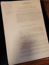 Vintage document ancien arrêté préfectoral Marseille 1930/40 Bouches-du-Rhône