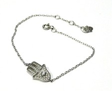 Bijou argent 925 bracelet main de Fatma détails oxydes bangle