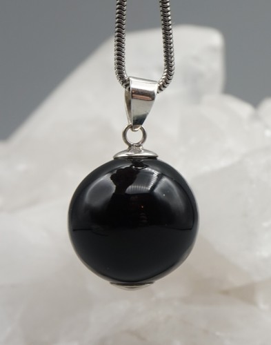 Onyx noir pendentif boule ball - pendentif,