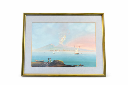 Magnifique gouache napolitaine - gouache,