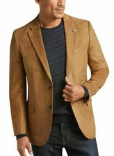 Blazer en cuir daim marron