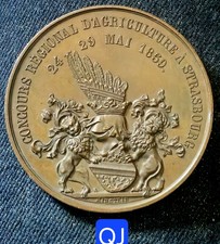 Dépt 67 Strasbourg - Superbe Médaille Cuivre 50,5mm - Par Kirstein & Barre 1859