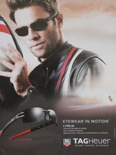 PUBLICITÉ PRESSE 2009 LUNETTE TAGHEUER EYEWEAR IN MOTION AUTOMATIC SUN VINTAGE