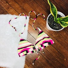 Striped Colorful Bikini Top