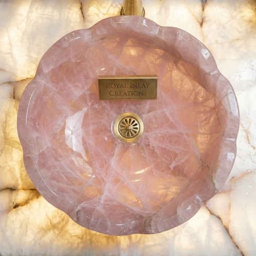 Vasque quartz rose art - quartz, 15"