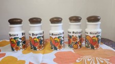 set 5 pots à épices vintage
