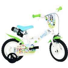 Dino Bikes Vélo Enfant Vélo Garçon 3 4 5 Ans Bluey Taille 12" Blanche