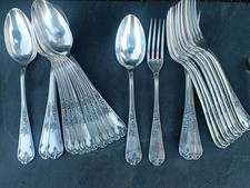 Ménagère 12 Cuillères 12 Fourchettes Louis  XV Marly ,Deetjen Métal Argenté 