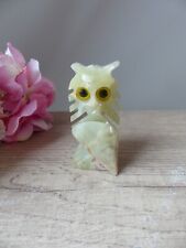 Petite Figurine Statuette Hibou /Chouette en véritable Onyx
