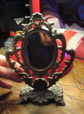 Ancien joli Miroir orientable en Régule de Table Toilette ou pour Porte Photo