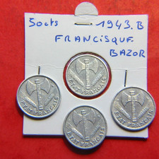 Lot 4 pièces: 50 centimes
