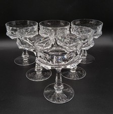 Service de six coupes à champagne en cristal soufflé taillé de Nachtmann XXème