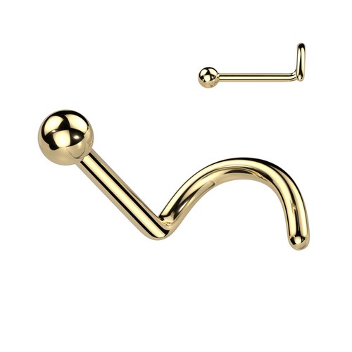 Piercing nasal 0mm titane - or,