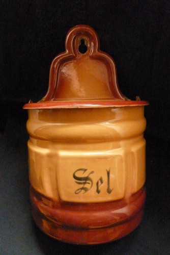 Boite sel métal - boite, émaillé