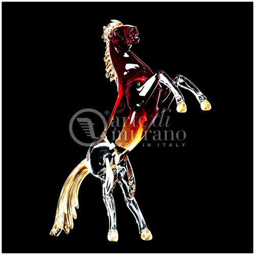 Cheval cabré verre - cabré, murano
