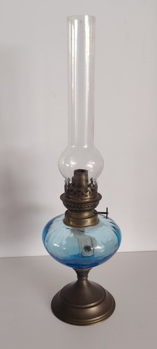 Lampe petrole verre - a, bleu